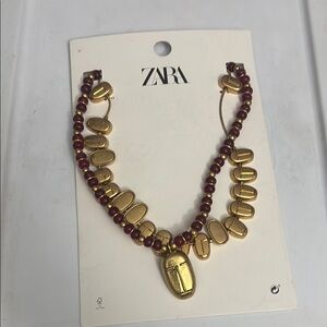 Zara Gold and Purple Statement Necklace